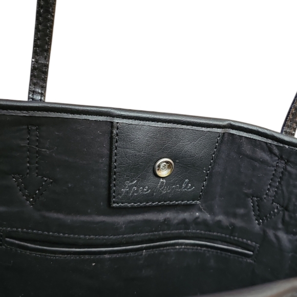 FREE PEOPLE Striped Tote Gray Blue Black - Picture 6 of 8